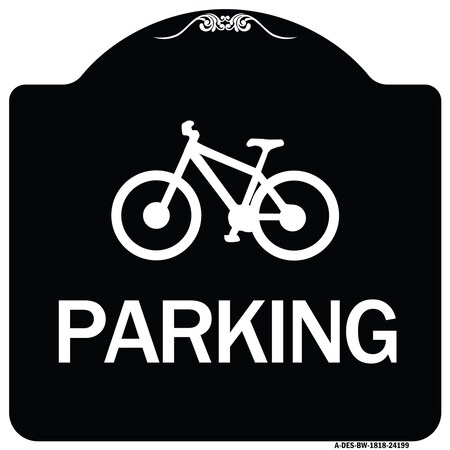 Signmission D4-3 Bicycle Parking Bicycle Parking Heavy-Gauge Aluminum Sign, 18" x 18", BW-1818-24199 A-DES-BW-1818-24199